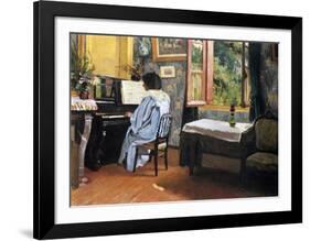 A Woman at the Piano-Félix Vallotton-Framed Giclee Print