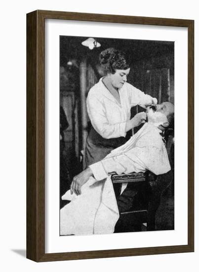 A Woman Barber, 1917-null-Framed Giclee Print