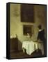 A Woman by a Dining Table-Carl Holsoe-Framed Stretched Canvas