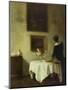 A Woman by a Dining Table-Carl Holsoe-Mounted Giclee Print