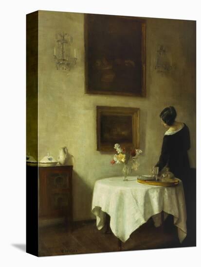 A Woman by a Dining Table-Carl Holsoe-Stretched Canvas