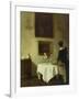 A Woman by a Dining Table-Carl Holsoe-Framed Giclee Print