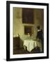 A Woman by a Dining Table-Carl Holsoe-Framed Giclee Print