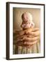 A Woman Carefully Holds a Double Scoop Ice Cream Cone with Both Hands-Cynthia Classen-Framed Photographic Print