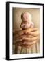 A Woman Carefully Holds a Double Scoop Ice Cream Cone with Both Hands-Cynthia Classen-Framed Photographic Print