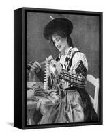 A Woman Creatively Peeling a Potato, 1922-Georg Haeckel-Framed Stretched Canvas