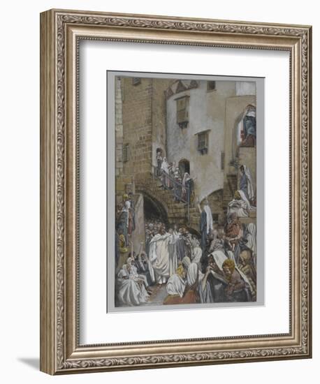 A Woman Cries Out in the Crowd, Illustration from 'The Life of Our Lord Jesus Christ', 1886-94-James Tissot-Framed Giclee Print