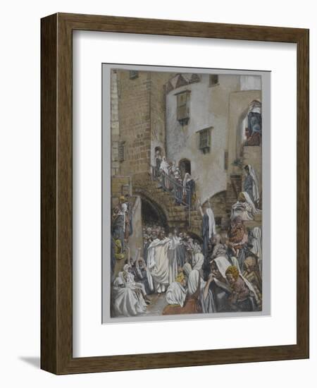 A Woman Cries Out in the Crowd, Illustration from 'The Life of Our Lord Jesus Christ', 1886-94-James Tissot-Framed Giclee Print