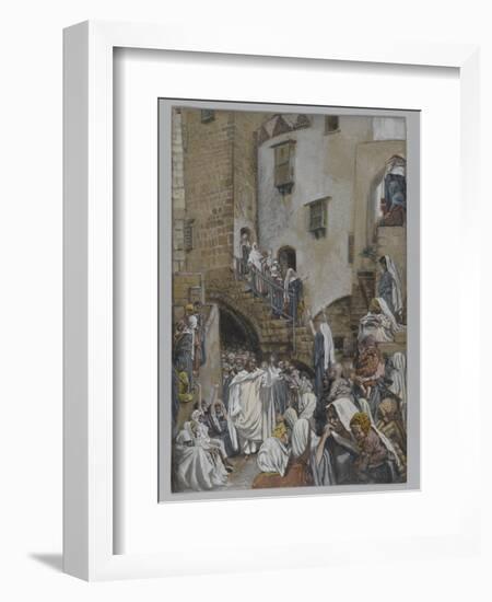 A Woman Cries Out in the Crowd, Illustration from 'The Life of Our Lord Jesus Christ', 1886-94-James Tissot-Framed Giclee Print