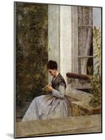 A Woman Crocheting-Giuseppe De Nittis-Mounted Giclee Print
