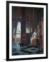 A Woman Directing a Young Man with a Letter, 1670-Pieter de Hooch-Framed Giclee Print