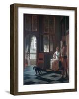 A Woman Directing a Young Man with a Letter, 1670-Pieter de Hooch-Framed Giclee Print