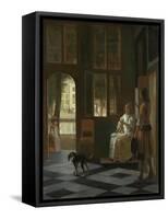 A Woman Directing a Young Man with a Letter, 1670-Pieter de Hooch-Framed Stretched Canvas