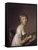 A Woman Drawing a Self-Portrait-Jean-Baptiste-Jacques Augustin-Framed Stretched Canvas