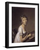 A Woman Drawing a Self-Portrait-Jean-Baptiste-Jacques Augustin-Framed Giclee Print