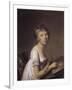 A Woman Drawing a Self-Portrait-Jean-Baptiste-Jacques Augustin-Framed Giclee Print