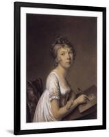 A Woman Drawing a Self-Portrait-Jean-Baptiste-Jacques Augustin-Framed Giclee Print