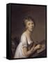 A Woman Drawing a Self-Portrait-Jean-Baptiste-Jacques Augustin-Framed Stretched Canvas