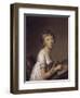 A Woman Drawing a Self-Portrait-Jean-Baptiste-Jacques Augustin-Framed Giclee Print