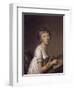 A Woman Drawing a Self-Portrait-Jean-Baptiste-Jacques Augustin-Framed Giclee Print