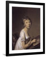 A Woman Drawing a Self-Portrait-Jean-Baptiste-Jacques Augustin-Framed Giclee Print