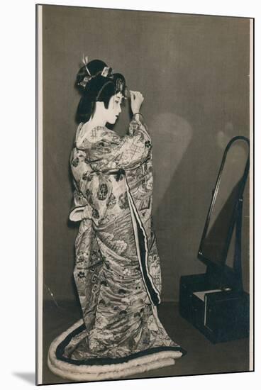 A Woman Dressed in a Kimono-null-Mounted Premium Photographic Print