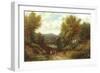 A Woman Driving Cattle Down a Lane-null-Framed Giclee Print