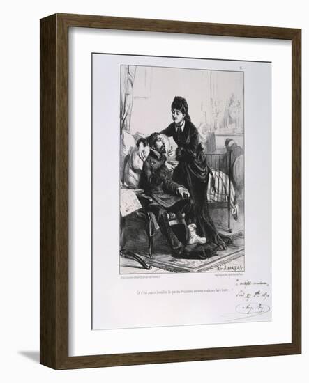 A Woman Feeding a Wounded Soldier Soup, Siege of Paris, Franco-Prussian War, 1870-Auguste Bry-Framed Giclee Print