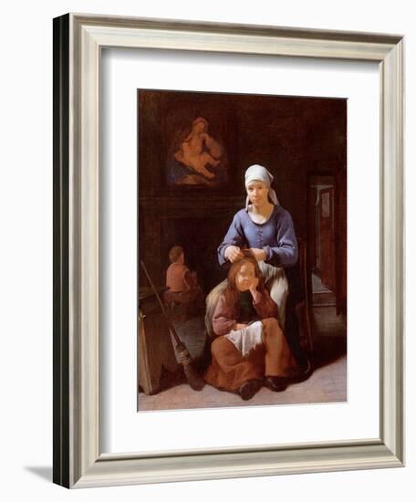 A Woman Grooming Her Child's Hair-Michael Sweerts-Framed Giclee Print