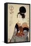 A Woman Holding a Dog in Her Arms, from 'Five Physiognomies of Beauty', C.1804-Kitagawa Utamaro-Framed Stretched Canvas