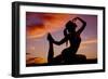 A Woman in a Dance or Yoga Pose in the Sunset-Alan Poulson Photography-Framed Photographic Print