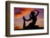 A Woman in a Dance or Yoga Pose in the Sunset-Alan Poulson Photography-Framed Photographic Print