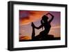 A Woman in a Dance or Yoga Pose in the Sunset-Alan Poulson Photography-Framed Photographic Print