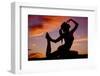 A Woman in a Dance or Yoga Pose in the Sunset-Alan Poulson Photography-Framed Photographic Print