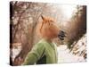 A Woman in a Horse Head Mask-graphicphoto-Stretched Canvas