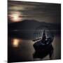 A Woman in a Red Dress on an Old Fishing Boat-Joana Kruse-Mounted Photographic Print