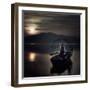 A Woman in a Red Dress on an Old Fishing Boat-Joana Kruse-Framed Photographic Print