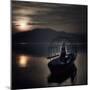 A Woman in a Red Dress on an Old Fishing Boat-Joana Kruse-Mounted Photographic Print