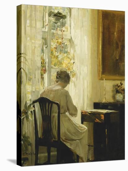 A Woman in an Interior-Carl Holsoe-Stretched Canvas