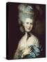 A Woman in Blue (Portrait of the Duchess of Beaufort)-Thomas Gainsborough-Stretched Canvas