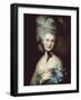 A Woman in Blue (Portrait of the Duchess of Beaufort)-Thomas Gainsborough-Framed Art Print