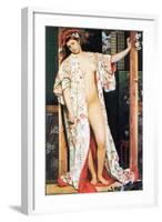 A Woman in Japan Bath-James Tissot-Framed Art Print