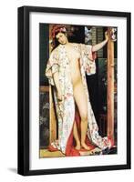 A Woman In Japan Bath-James Tissot-Framed Art Print