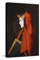 A Woman in Profile Holding a Book-Jean Jacques Henner-Stretched Canvas