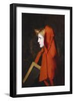 A Woman in Profile Holding a Book-Jean Jacques Henner-Framed Premium Giclee Print