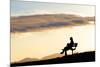 A Woman in Silhouette Sits on a Bench Along the Shelf Road Trail in Ojai California-Bennett Barthelemy-Mounted Photographic Print