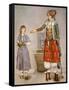 A Woman in Turkish Costume in a Hamam Instructing Her Servant-Jean-Etienne Liotard-Framed Stretched Canvas