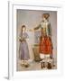 A Woman in Turkish Costume in a Hamam Instructing Her Servant-Jean-Etienne Liotard-Framed Giclee Print