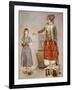 A Woman in Turkish Costume in a Hamam Instructing Her Servant-Jean-Etienne Liotard-Framed Giclee Print