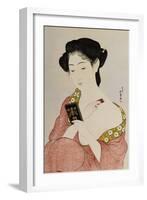 A Woman in Underclothes, 1918-Hashiguchi Goyo-Framed Giclee Print